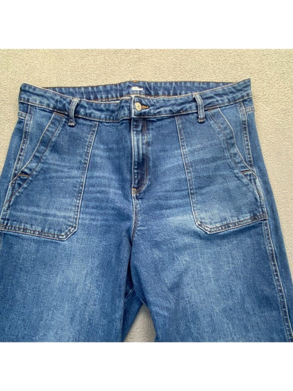 Old Navy Baggy Wide Leg Jeans Womens 16 Blue Y2K Skater Grunge Utility - Picture 10 of 13